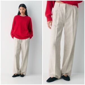 Aritzia The Effortless Pant CruiseLinen in Natural Ecru Size 2